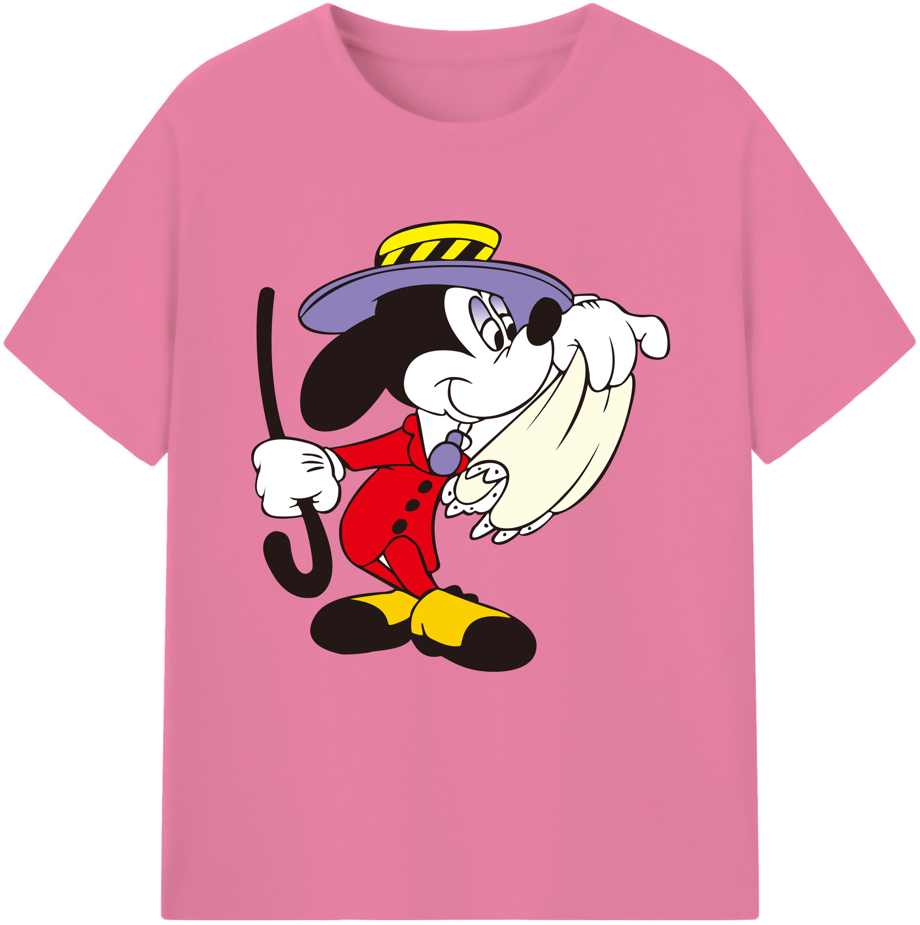 （画像用） ミッキーマウス Mickey Mouse 綿100％半袖Tシャツ（フロントプリント）